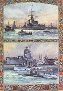 unknow artist engelska flottan 1910 och 1935 painting
